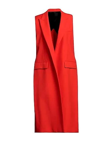 Tomato red Cotton twill Full-length jacket