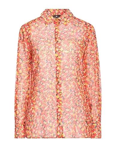 Tomato red Crêpe Patterned shirts & blouses