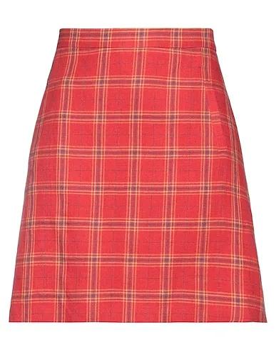 Tomato red Flannel Mini skirt