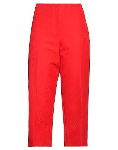 Tomato red Jacquard Cropped pants & culottes