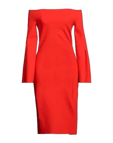 Tomato red Jersey Midi dress