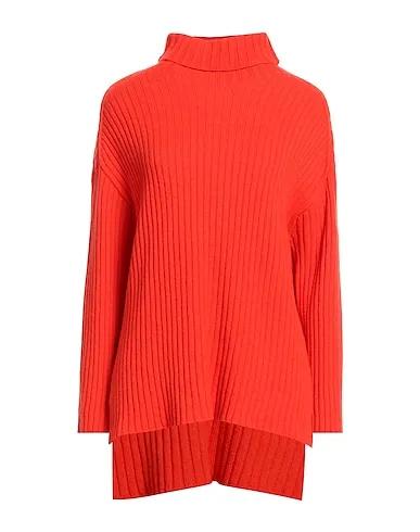 Tomato red Knitted Turtleneck