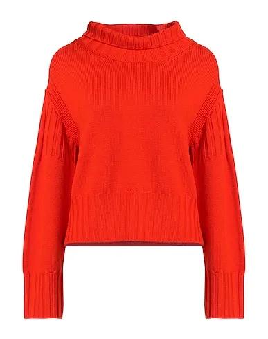 Tomato red Knitted Turtleneck