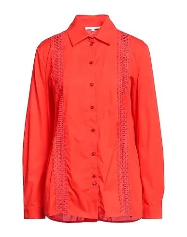 Tomato red Lace Lace shirts & blouses