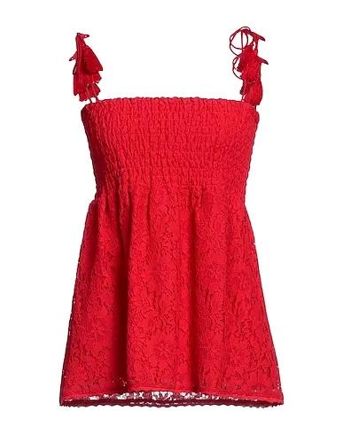 Tomato red Lace Top