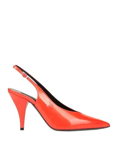 Tomato red Leather Pump