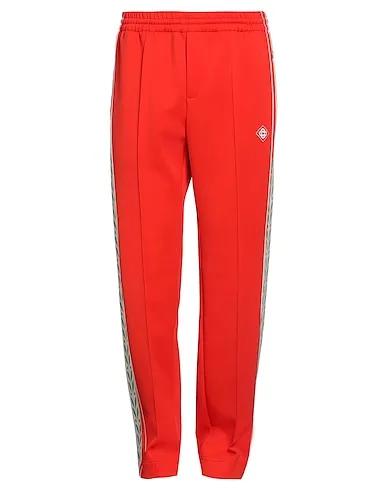Tomato red Piqué Casual pants