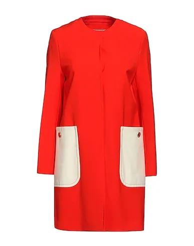Tomato red Plain weave Full-length jacket