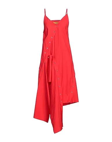 Tomato red Plain weave Short dress