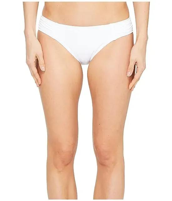 Pearl Side-Shirred Hipster Bikini Bottom