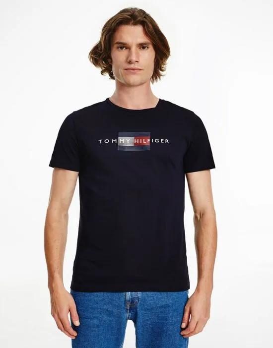 Tommy Hilfiger icon lines flag logo T-shirt in navy