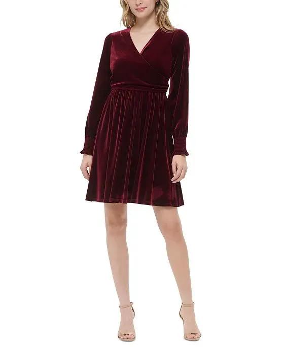 Tommy Hilfiger Women's Long-Sleeve Stretch Velvet Dress