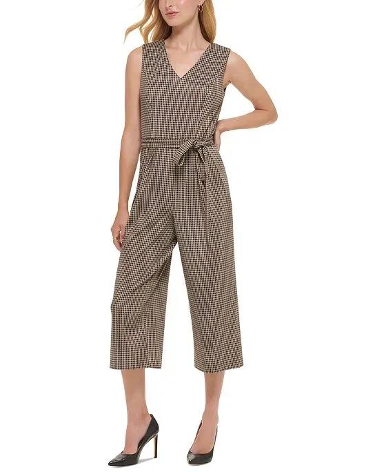 Tommy Hilfiger Women's Phantome-Striped Houndstooth Jumpsuit