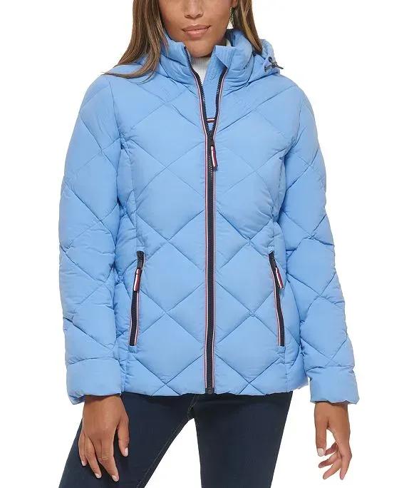 Tommy Hilfiger Women's Quilted Hooded Packable Puffer Coat