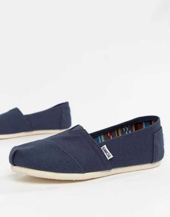 TOMS classic canvas flat shoes in navy