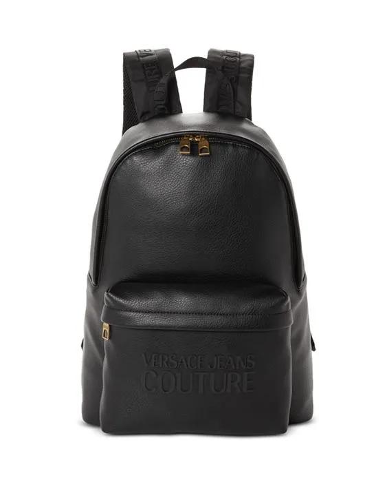 Tonal Logo Faux Leather Backpack 