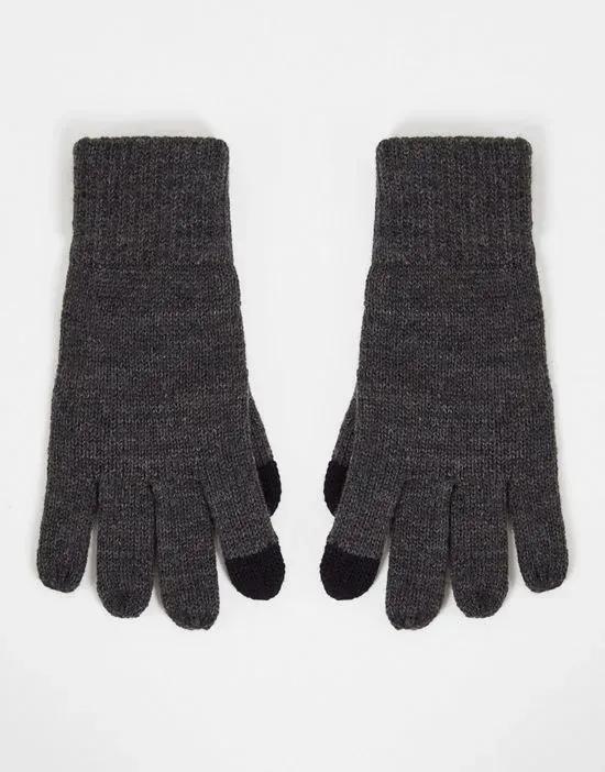 Topman knit gloves in charcoal - CHARCOAL