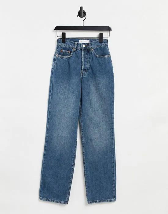 Topshop carpenter jeans in mid blue 