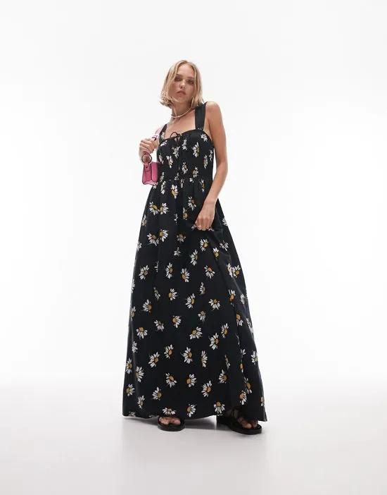 Topshop channeled maxi dress in floral