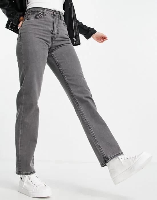 Topshop dad jeans in smoke gray