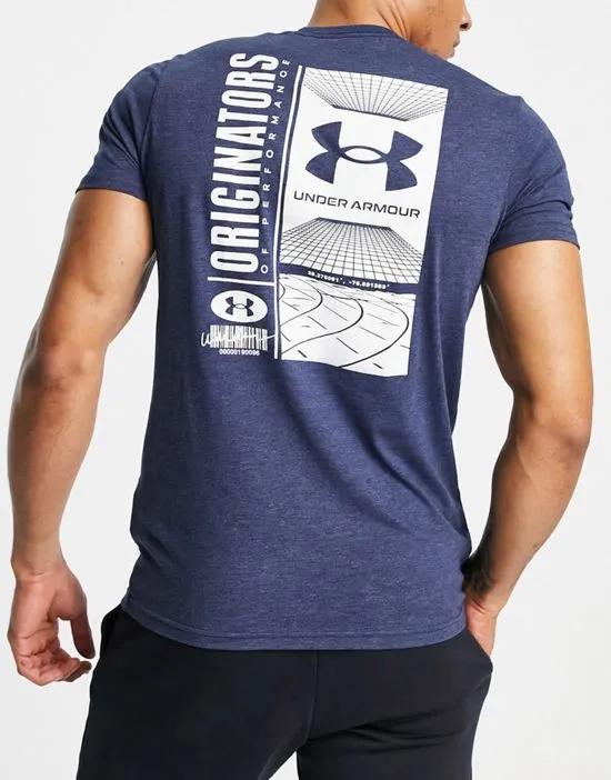 Training t-shirt with backprint in navy