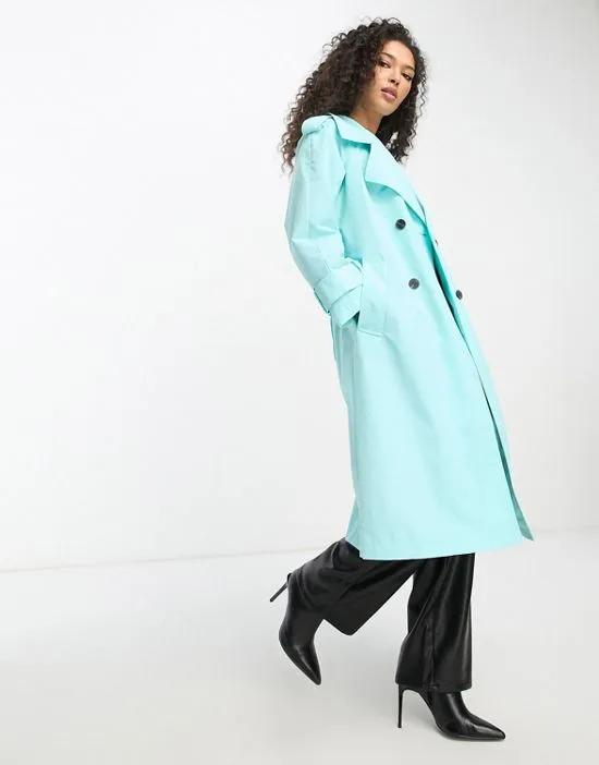 trench coat in blue