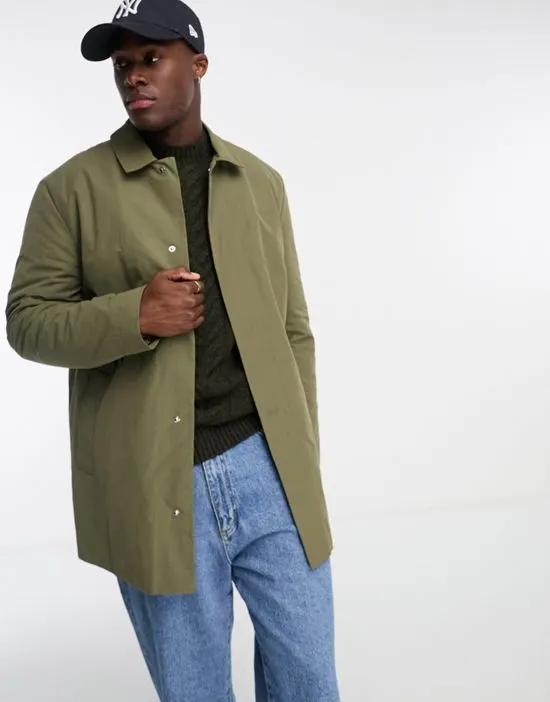 trench coat with quilted lining in khaki