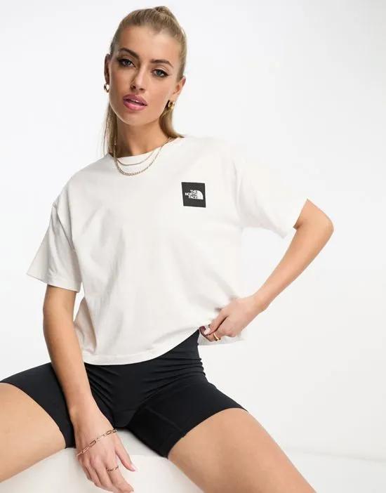 Tri-Blend simple logo cropped T-shirt in white