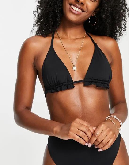 triangle bikini top in black