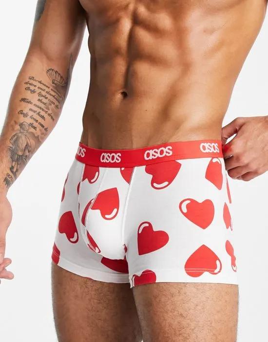 trunks with heart print