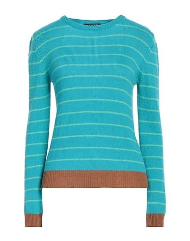 Turquoise Boiled wool Cashmere blend