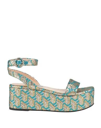 Turquoise Brocade Sandals