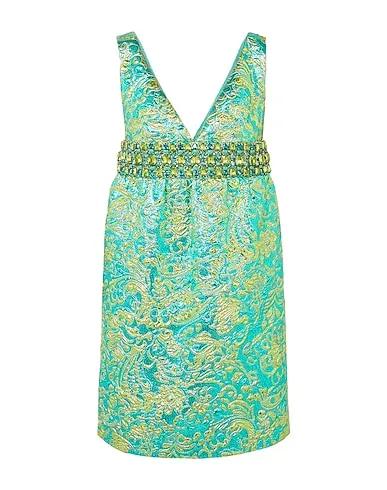 Turquoise Brocade Short dress