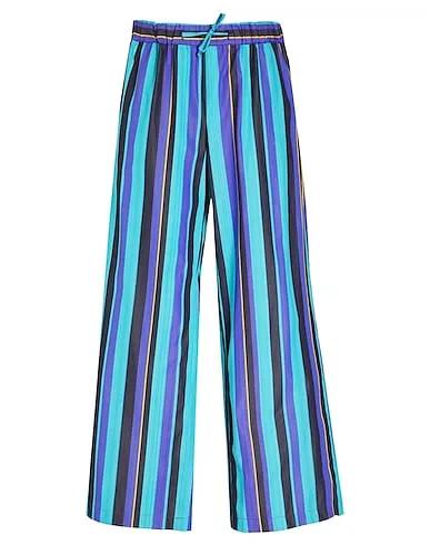 Turquoise Casual pants COTTON WIDE LEG DRAWSTRING PANTS
