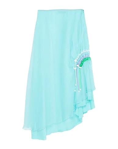 Turquoise Chiffon Midi skirt