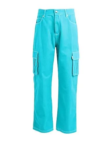 Turquoise Cotton twill 5-pocket Peter Detail Pocket
