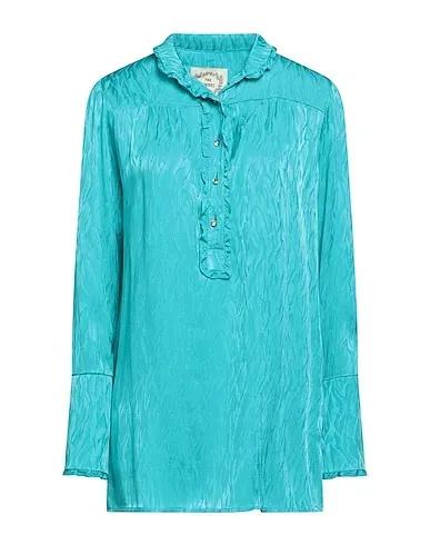 Turquoise Cotton twill Blouse
