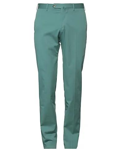 Turquoise Cotton twill Casual pants