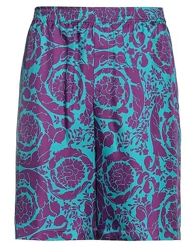 Turquoise Cotton twill Shorts & Bermuda