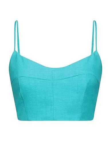 Turquoise Cotton twill Top