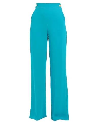 Turquoise Crêpe Casual pants