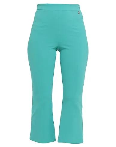Turquoise Crêpe Cropped pants & culottes