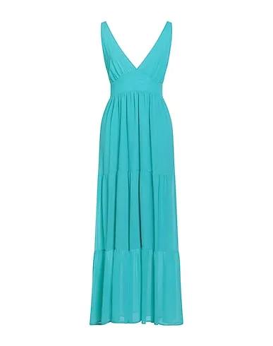 Turquoise Crêpe Long dress