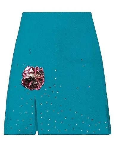 Turquoise Crêpe Mini skirt