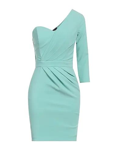 Turquoise Crêpe One-shoulder dress