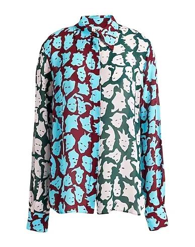 Turquoise Crêpe Patterned shirts & blouses