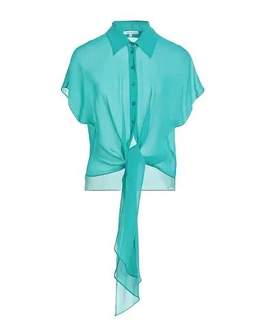 Turquoise Crêpe Silk shirts & blouses