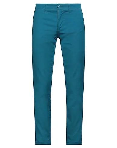 Turquoise Gabardine Casual pants