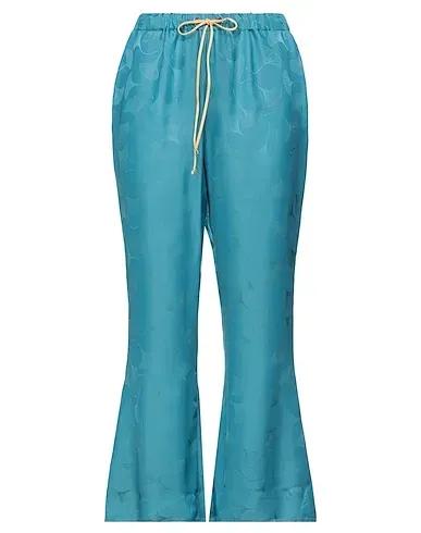 Turquoise Jacquard Casual pants