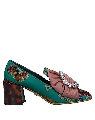 Turquoise Jacquard Loafers